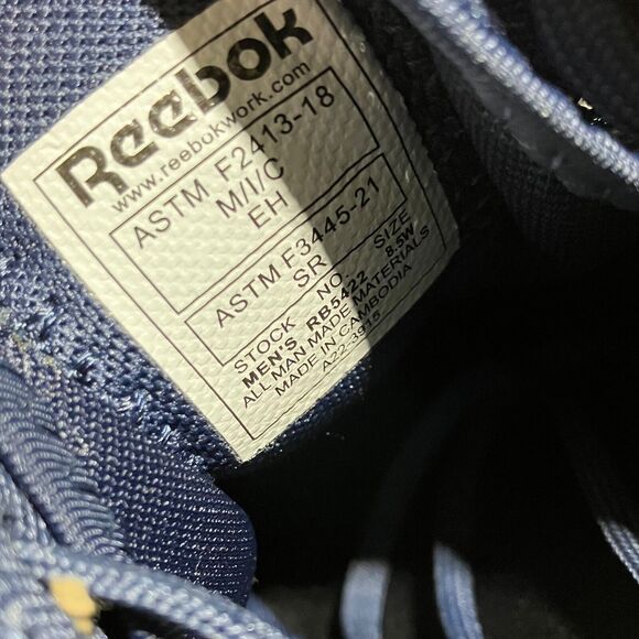 Reebok Work Shoes Mens Size 8.5 WIDE Fusion Flexweave Athletic SR Comp Toe Blue - Picture 3 of 9